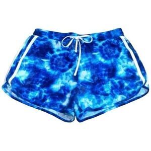 🌷 NOBO Electric Blue Tie-Dye High Rise Shorts with Drawstrings